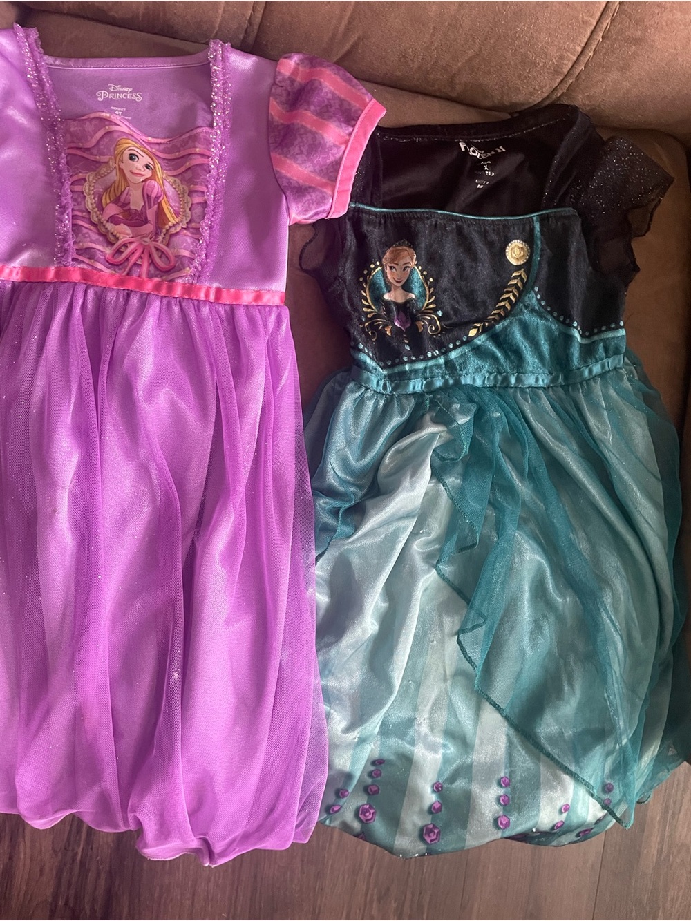 Disney Princess Rapunzel & Frozen Anna Nightgowns - Purple and Teal